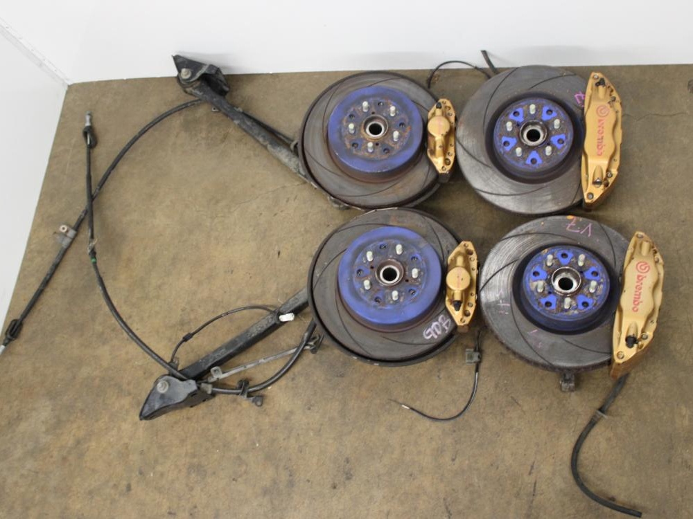 JDM 02-05 SUBARU IMPREZA WRX V7 STI 5X100 FRONT AND REAR DISCS BRAKES CALIPERS BREMBO SET OF 4: Image 1
