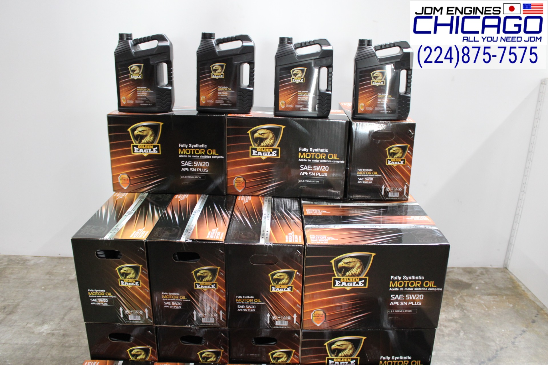 FULLY SYNTHETIC MOTOR 0IL SAE: 5W20 1.25USG 5Qts 4.73L USA FORMULATION (GOLDEN EAGLE) HOUSE BRAND