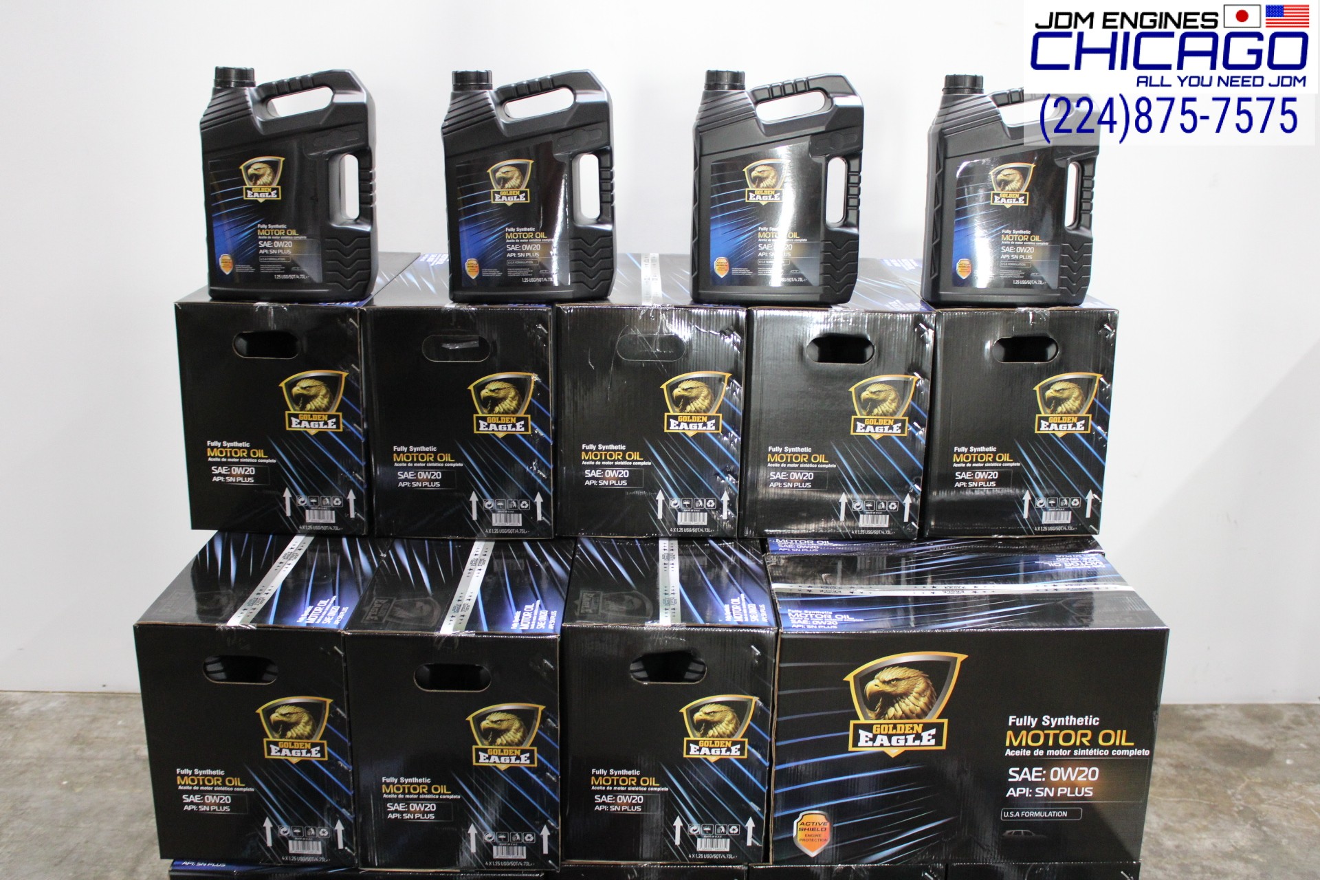 FULLY SYNTHETIC MOTOR 0IL SAE: 0W20 1.25USG 5Qts 4.73L USA FORMULATION (GOLDEN EAGLE) HOUSE BRAND